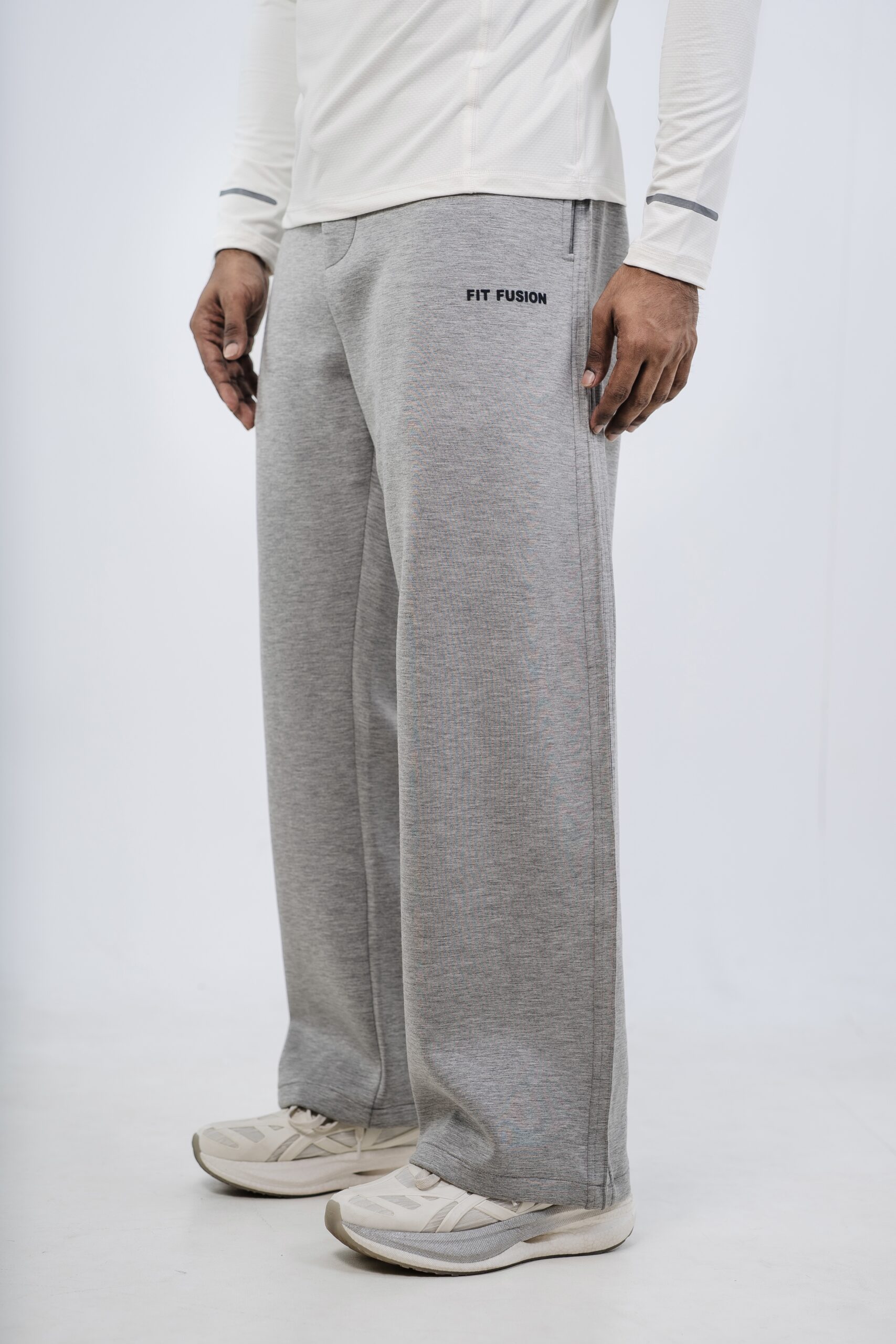 Fit Fusion Essential men's Baggy Pants in Silver Ash, men's relaxed fit baggy pants