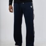 Fit Fusion Terry Baggy Pants in Navy Blue with side stripe, men's baggy pants