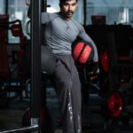 Fit Fusion Slate Gray Round Neck Compression T-Shirt for men